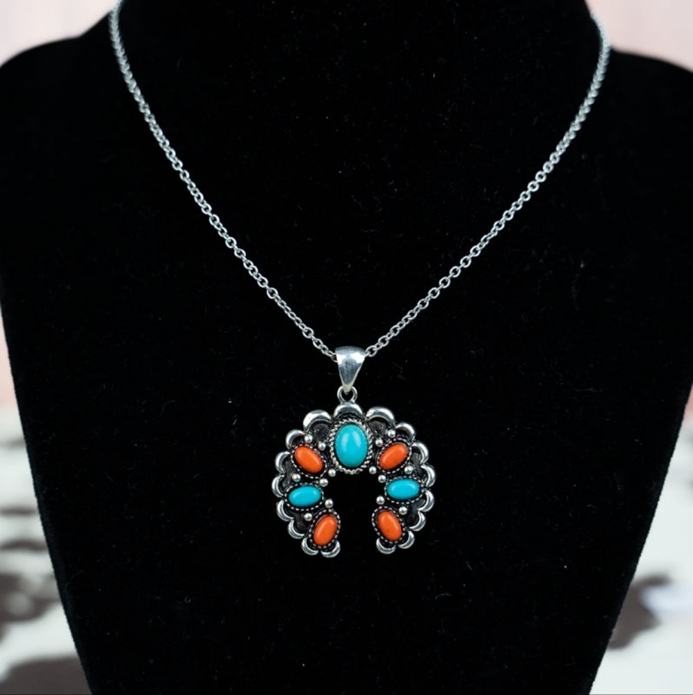 Turquoise multi Beaded Naja Free spirit boho hippie people necklace